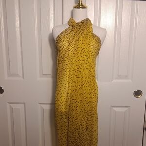 Yellow Leopard-Print Women's Swim Sarong